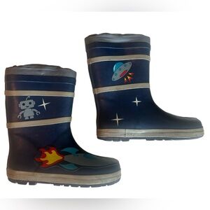 Kidorable Blue Space Hero Natural Rubber Rain Boots size 13